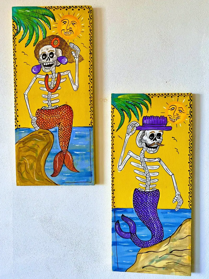Day of the Dead mermaid art, Casa Gratitud, Yelapa