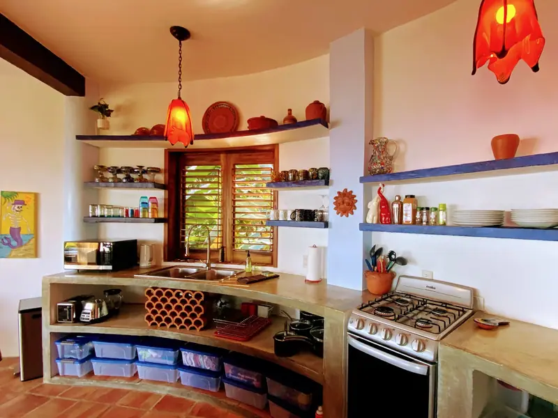 Kitchen counters and stove, Casa Gratitud, Yelapa