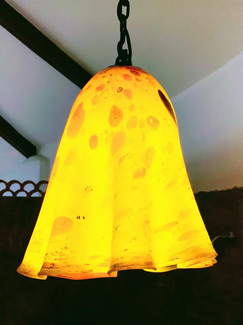 Amber glass lamp, Casa Gratitud, Yelapa