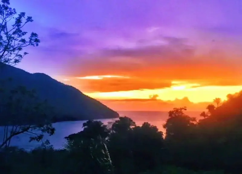Sunset over the bay from the house, Casa Gratitud, Yelapa